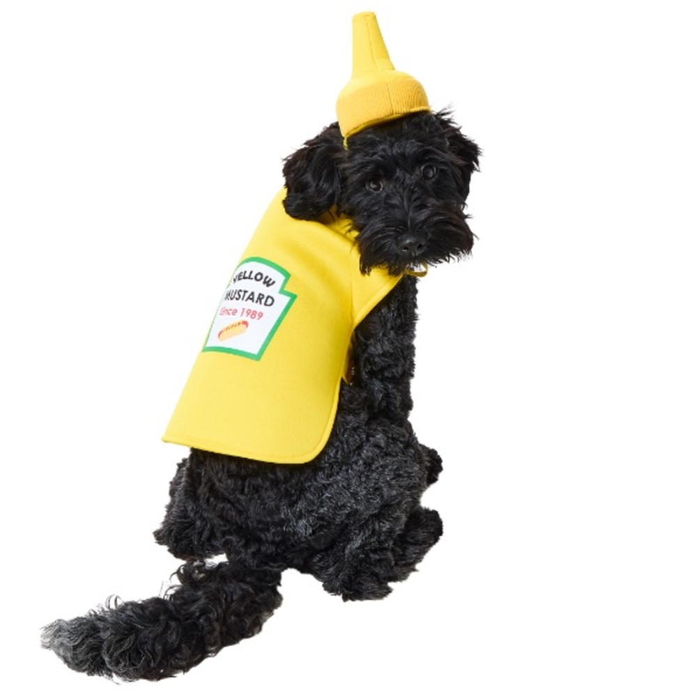 Yellow Mustard Bottle Pet Costume Funny Halloween Outfit Size XL